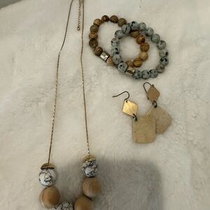 Boho Jewelry Set with Beaded Bracelets